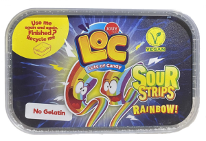 ЦУКЕРКИ ЖУВАЛЬНІ "LOC SOUR STRIPS RAINBOW"